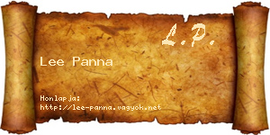 Lee Panna névjegykártya